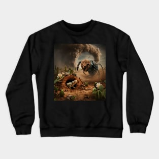 locust with lions head with lizard Crewneck Sweatshirt